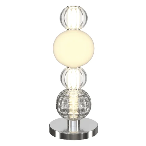 Настольная лампа LED Collar MOD301TL-L18CH3K Maytoni прозрачная белая 1 лампа, основание хром металл в стиле современный  фото 2