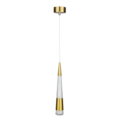 Светильник подвесной LED Sabik A6576SP-1PB Arte Lamp прозрачный на 1 лампу, основание медь в стиле современный 