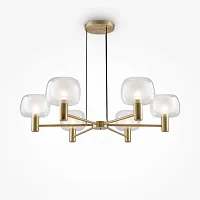 Люстра подвесная Vision MOD411PL-06G Maytoni прозрачная на 6 ламп, основание золотое в стиле современный 
