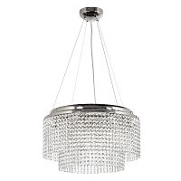 Люстра хрустальная подвесная Milano E 1.5.D50.501 N Arti Lampadari без плафона прозрачная на 8 ламп, основание никель в стиле классический Люстра хрустальная подвесная Milano E 1.5.D50.501 N Arti Lampadari без плафона прозрачная на 8 ламп, основание никель в стиле классический