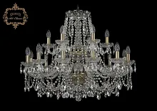 Люстра подвесная хрустальная 11.25.12+6.300.2d.Br.Sp Bohemia Art Classic прозрачная на 18 ламп, основание бронзовое в стиле классический 