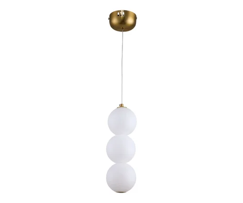 Светильник подвесной LED Мони 07627-3,01 Kink Light белый 1 лампа, основание золотое в стиле современный молекула шар