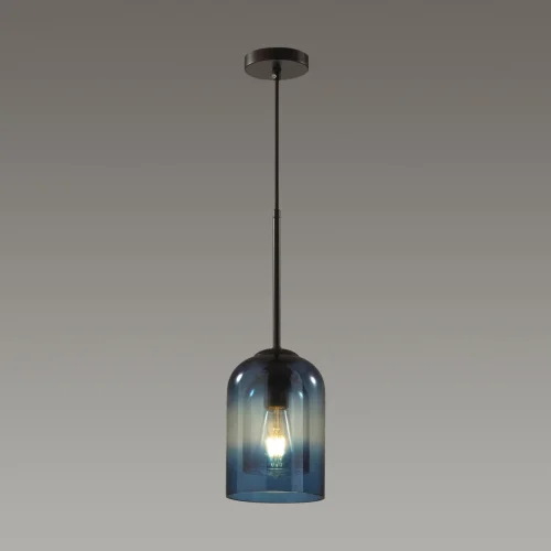Светильник подвесной Boris 5280/1 Lumion синий 1 лампа, основание чёрное в стиле модерн  фото 2