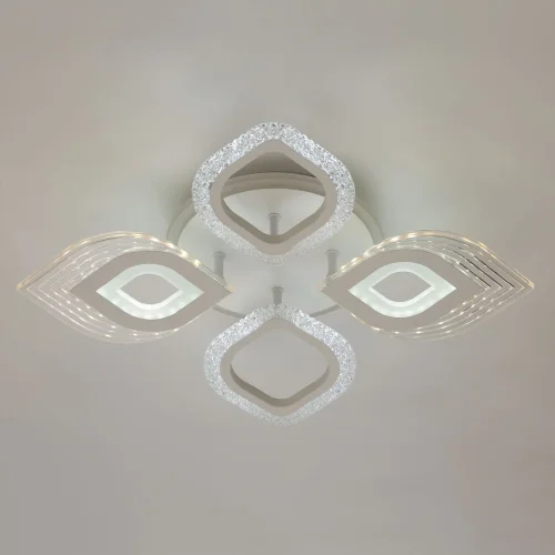 Люстра потолочная LED с пультом Мадлен 424014105 DeMarkt белая на 1 лампа, основание белое в стиле хай-тек с пультом фото 6
