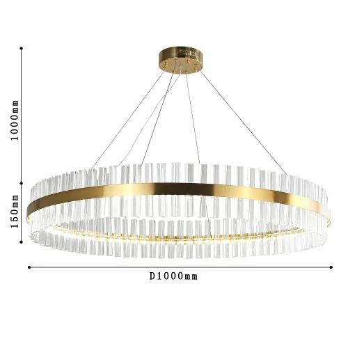 Люстра подвесная LED Placerat 4012-10P Favourite прозрачная на 1 лампа, основание золотое в стиле современный  фото 3