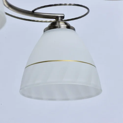 Люстра потолочная Нежность 676013705 DeMarkt белая на 5 ламп, основание античное бронза в стиле современный  фото 4