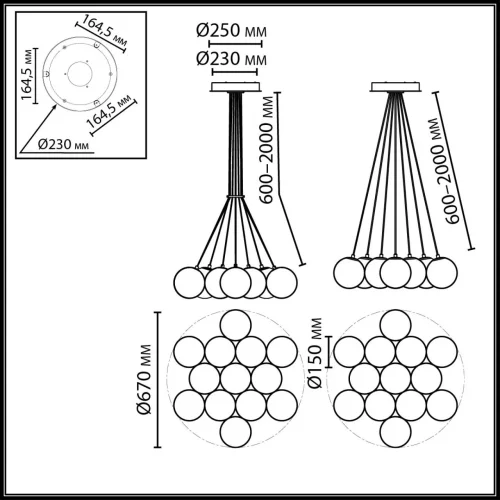 Люстра подвесная Magia 7109/13 Odeon Light белая на 13 ламп, основание белое в стиле хай-тек шар фото 2 Люстра подвесная Magia 7109/13 Odeon Light белая на 13 ламп, основание белое в стиле хай-тек шар фото 2