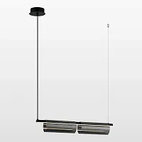 Светильник подвесной LED Carrollton LSP-7200 Lussole серый чёрный 1 лампа, основание чёрное в стиле хай-тек линейный