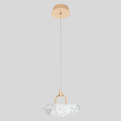 Светильник подвесной LED с пультом FELICIDAD SP9W LED Crystal Lux прозрачный на 1 лампу, основание золотое в стиле современный фото 2