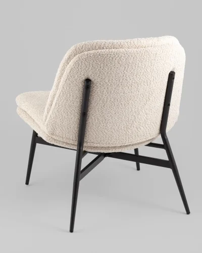 Кресло лаунж Tail, кремовый УТ000038979 Stool Group, бежевый/букле, ножки//чёрный, размеры - ****675*740мм фото 4