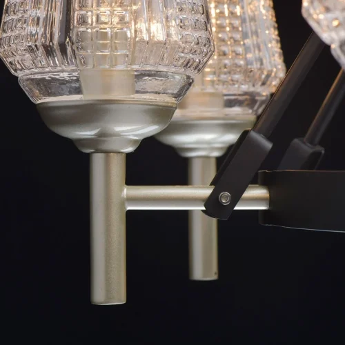 Люстра подвесная Альгеро 285011408 MW-Light прозрачная на 8 ламп, основание серебряное в стиле классический  фото 8