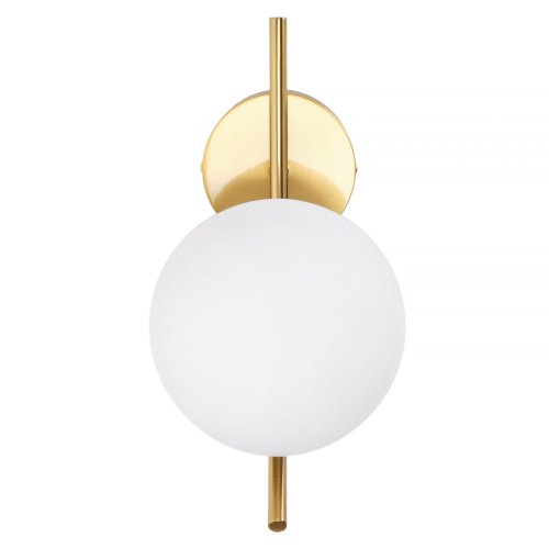 Бра Pierre MR1162-1W MyFar белый на 1 лампа, основание золотое в стиле современный лофт шар фото 3