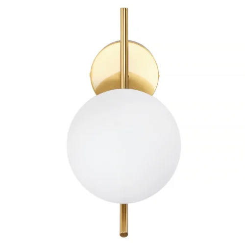 Бра Pierre MR1162-1W MyFar белый на 1 лампа, основание золотое в стиле современный лофт шар фото 3