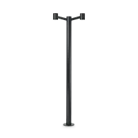 Парковый светильник CLIO MPT2 NERO Ideal Lux уличный IP44 чёрный на 2 лампы, плафон чёрный в стиле современный E27