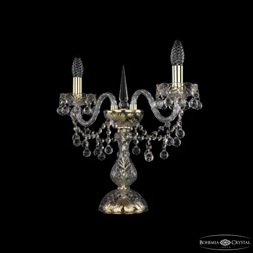 Настольная лампа 1409L/2/141-39 G Bohemia Ivele Crystal без плафона 2 лампы, основание золотое металл хрусталь в стиле классический sp