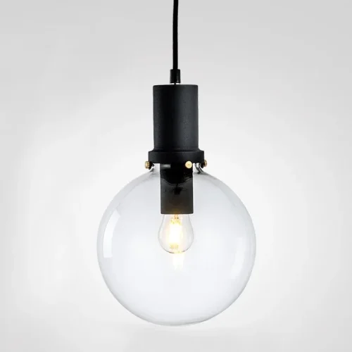 Светильник подвесной PENBALL D20 Black 212848-26 ImperiumLoft прозрачный на 1 лампу, основание чёрное в стиле лофт современный 