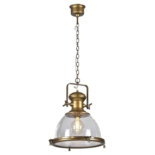 Светильник подвесной лофт Monsey GRLSP-9611 Lussole прозрачный 1 лампа, основание бронзовое в стиле лофт  фото 2