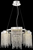 Люстра подвесная LED Regina WE463.06.103 Wertmark прозрачная на 6 ламп, основание хром в стиле современный 