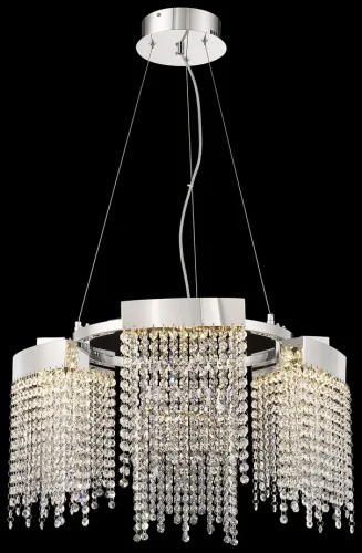 Люстра подвесная LED Regina WE463.06.103 Wertmark прозрачная на 6 ламп, основание хром в стиле современный 