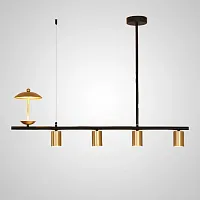 Светильник подвесной HETLEY L100 Gold Black 203905-23 ImperiumLoft золотой на 5 ламп, основание чёрное в стиле современный 