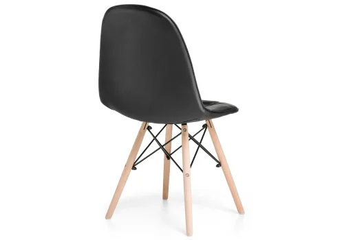 Деревянный стул Kvadro black 15011 Woodville, чёрный/искусственная кожа, ножки/массив бука дерево/натуральный, размеры - ****450*520 фото 4