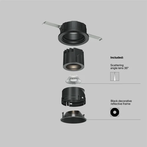 Светильник точечный LED Wise DL057-7W4K-B Maytoni чёрный на 1 лампу, основание чёрное в стиле хай-тек современный фото 15