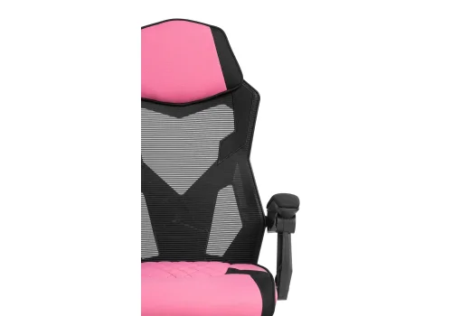 Компьютерное кресло Brun pink / black 15731 Woodville, розовый чёрный/сетка ткань, ножки/пластик/чёрный, размеры - *1200***610*550 фото 7