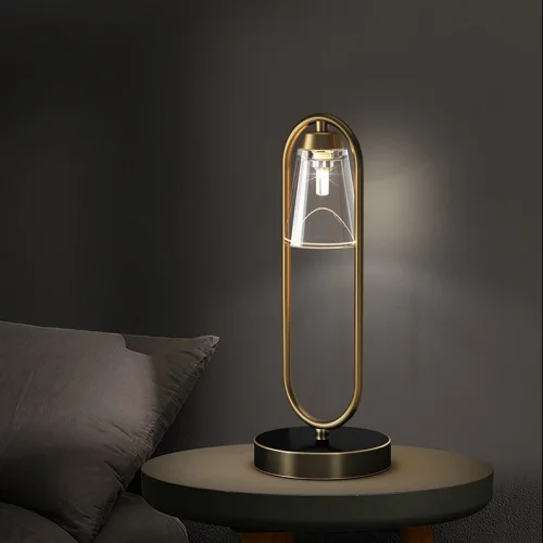 Настольная лампа ADRIELL TAB Gold 212697-23 ImperiumLoft прозрачная на 1 лампу, основание золотое металл в стиле современный фото 7