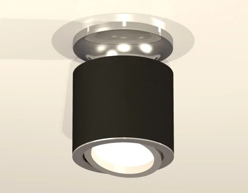 Светильник накладной XS7402081 Ambrella light чёрный 1 лампа, основание серебряное в стиле хай-тек современный круглый фото 2