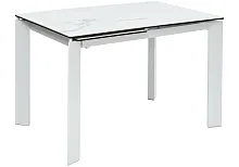 Стеклянный стол Corner 120 matte statuario белый мрамор матовый / белый 518853 Woodville столешница белая из стекло