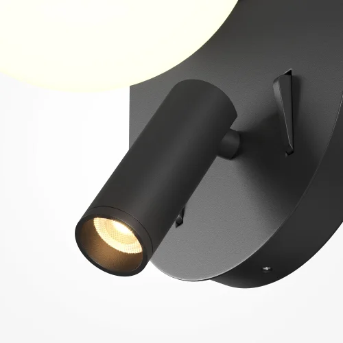 Бра с выключателем LED MOD441WL-L8B3K Dialogue Maytoni белый на 1 лампу, основание чёрное в стиле современный для чтения фото 2