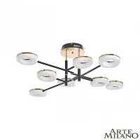 Люстра потолочная LED Ferrara-72999 272999/8 BK/GD Arte Milano белая на 1 лампу, основание золотое в стиле современный хай-тек 