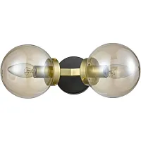 Бра лофт Galassia VL1872W02 Vele Luce янтарный на 2 лампы, основание чёрное в стиле лофт 
