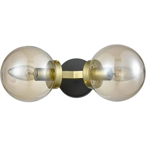 Бра лофт Galassia VL1872W02 Vele Luce янтарный на 2 лампы, основание чёрное в стиле лофт 