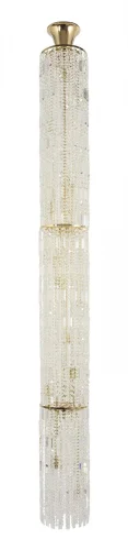 Люстра хрустальная каскадная столб Belluno E 1.9.25.400 G Dio D'Arte без плафона прозрачная на 15 ламп, основание жёлтое золотое в стиле классический 