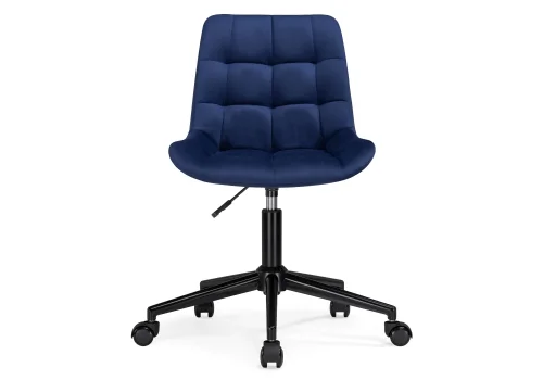 Компьютерное кресло Честер синий / черный 489817 Woodville, синий/велюр, ножки/металл/чёрный, размеры - *920***490*600 фото 2