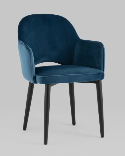 Стул Венера NEW, велюр сине-зеленый УТ000037244 Stool Group, синий зелёный/велюр, ножки/металл/чёрный, размеры - ****585*645 фото 4