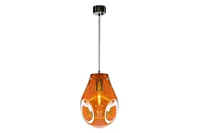 Светильник подвесной Pear 8827/1P TEA iLamp коричневый 1 лампа, основание хром в стиле современный лофт выдувное