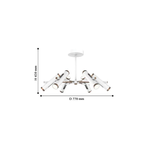 Люстра потолочная LED Duplex 2325-12U Favourite белая на 12 ламп, основание белое в стиле современный трубочки фото 2