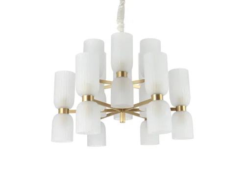 Люстра подвесная 3646+6/C brass Newport белая на 24 лампы, основание латунь в стиле современный  фото 2