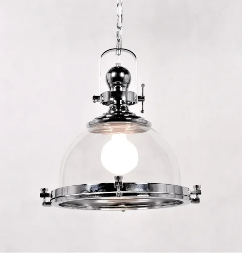 Светильник подвесной Falco LDP 119-300 CHR Lumina Deco хром прозрачный 1 лампа, основание хром в стиле лофт  фото 5
