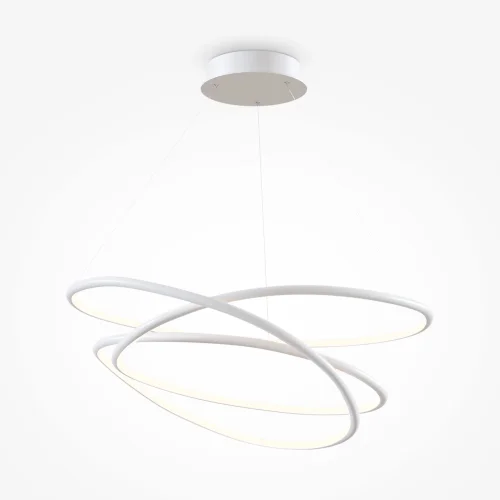 Светильник подвесной LED Nola MOD100PL-L88WK1 Maytoni белый 1 лампа, основание белое в стиле минимализм современный кольца фото 4