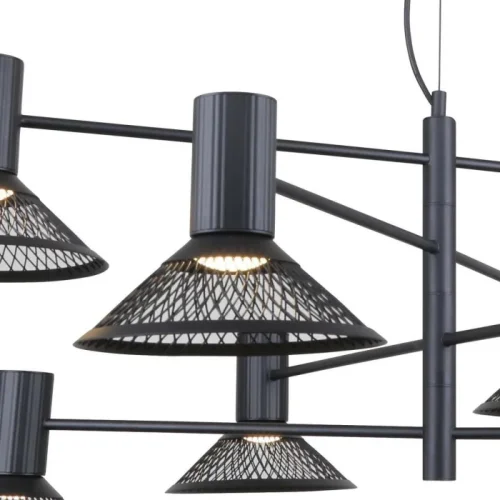 Люстра подвесная LED Metrics 4623-8P F-promo чёрная на 8 ламп, основание чёрное в стиле лофт фото 2