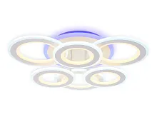Люстра потолочная LED с пультом FA8805 Ambrella light белая на 1 лампу, основание белое в стиле классический современный с пультом кольца