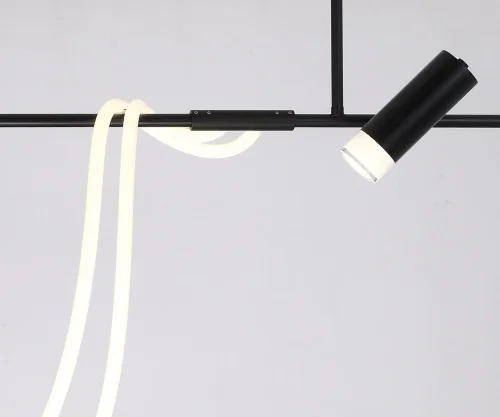 Светильник подвесной LED Кайли 08039-120A,19 Kink Light белый 2 лампы, основание чёрное в стиле современный хай-тек  фото 2