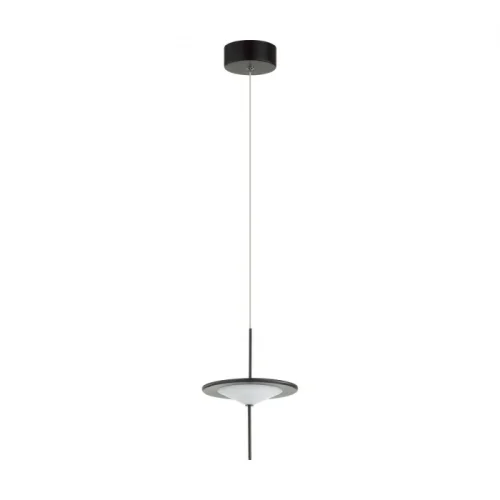 Светильник подвесной LED Steka 5012/10L Odeon Light белый чёрный 1 лампа, основание чёрное в стиле минимализм 