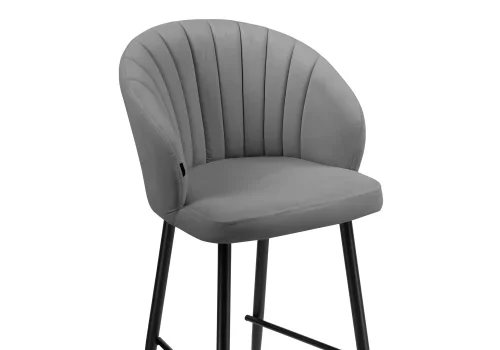 Полубарный стул Бэнбу velutto 32 / черный 499987 Woodville, серый/велюр, ножки/металл/чёрный, размеры - ****550*560 фото 5