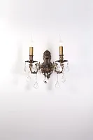 Бра BARLETTA W122.2 antique Lucia Tucci без плафона на 2 лампы, основание бронзовое в стиле классический 