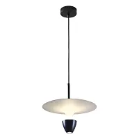 Светильник подвесной LED Irvine LSP-7081 Lussole белый 1 лампа, основание чёрное в стиле хай-тек современный 