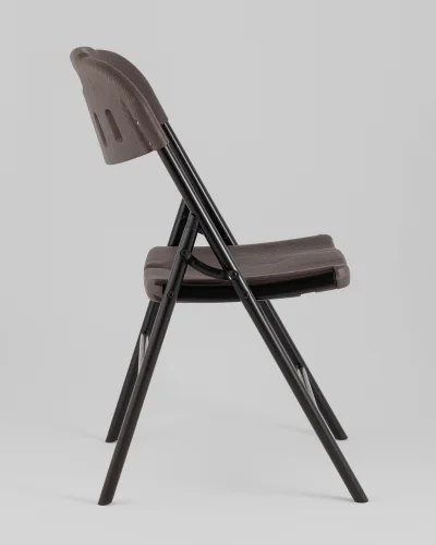 Стул складной банкетный коричневый, под дерево УТ000040170 Stool Group, коричневый/, ножки/металл/чёрный, размеры - *870***470*580 фото 3